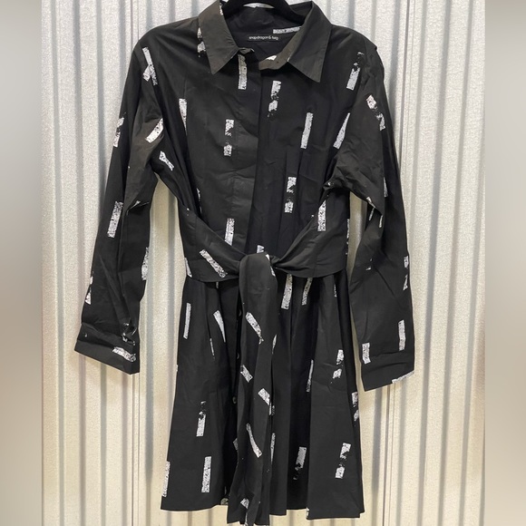 SNAPDRAGON&TWIG RONNIE TSHIRT TIE WAIST DRESS IN BLACK BAMBOO WOMENS SIZE LARGE - Picture 2 of 6